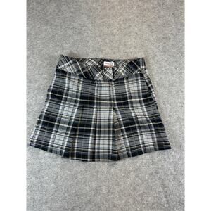VTG No Bounderies Plaid Mini Skirt Womens 5 Stretch Belted Coquette Preppy Y2K